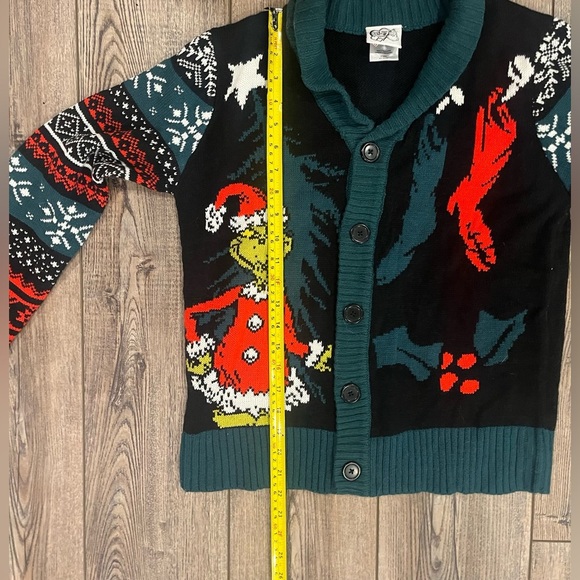 Kids Grinch Ugly Christmas Sweater L 2024 🎄Grow Your Heart 3 Sizes - Picture 6 of 8